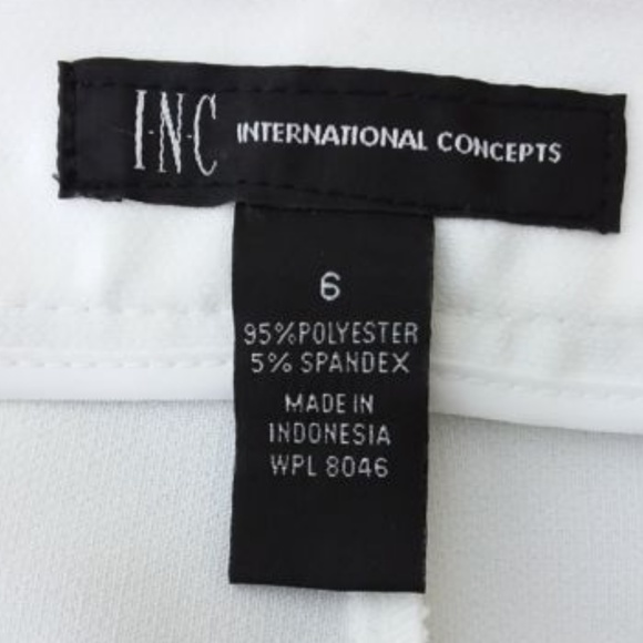 NWT! INC White Pants Wide Leg Regular Fit -23 - Picture 5 of 5